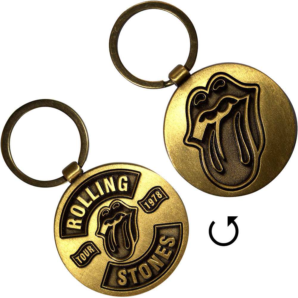 The Rolling Stones - Classic Tongue/Tour '78 Double-Sided Keychain - Gold coloured